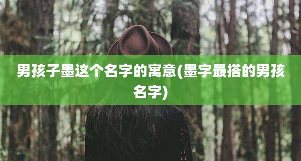 男孩子墨这个名字的寓意(墨字最搭的男孩名字)