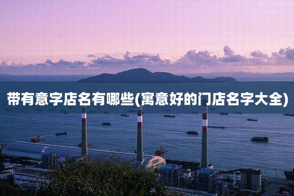 带有意字店名有哪些(寓意好的门店名字大全)