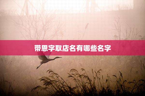带恩字取店名有哪些名字