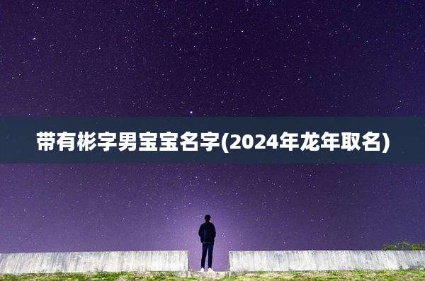 带有彬字男宝宝名字(2024年龙年取名)