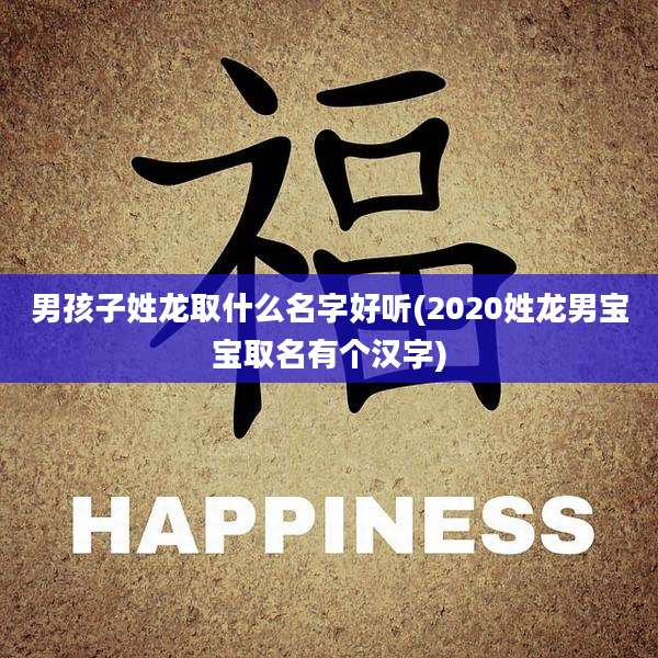 男孩子姓龙取什么名字好听(2020姓龙男宝宝取名有个汉字)