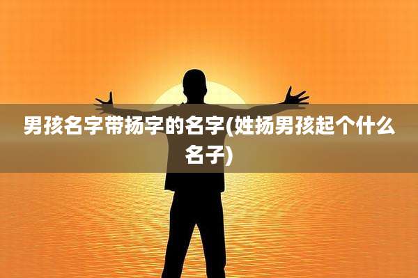 男孩名字带扬字的名字(姓扬男孩起个什么名子)