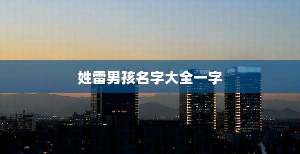 姓雷男孩名字大全一字