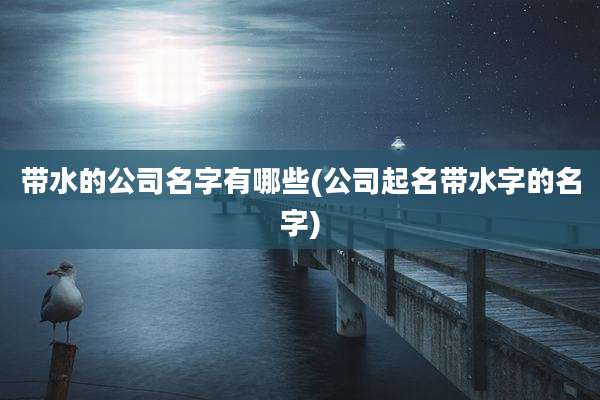 带水的公司名字有哪些(公司起名带水字的名字)