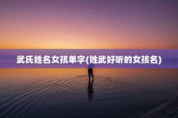 武氏姓名女孩单字(姓武好听的女孩名)