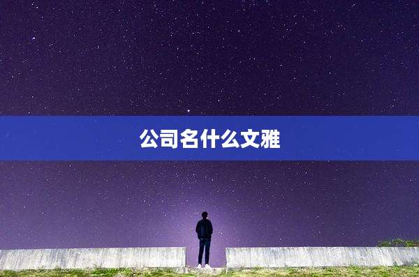 公司名什么文雅
