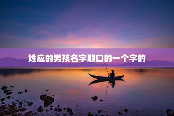 姓应的男孩名字顺口的一个字的