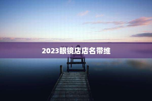 2023眼镜店店名带维