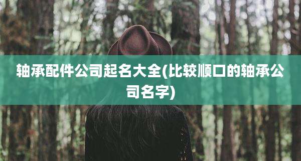 轴承配件公司起名大全(比较顺口的轴承公司名字)