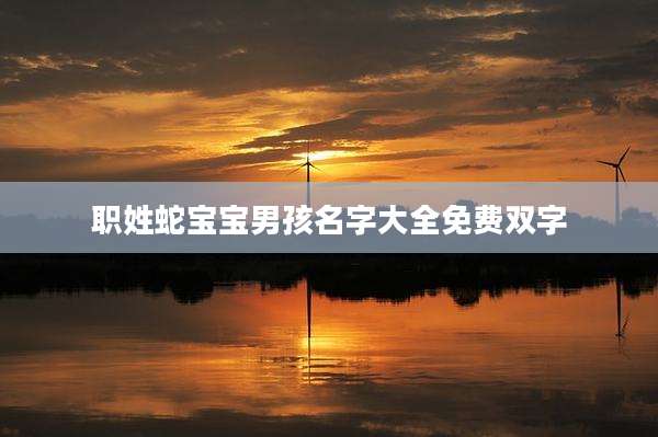 职姓蛇宝宝男孩名字大全免费双字