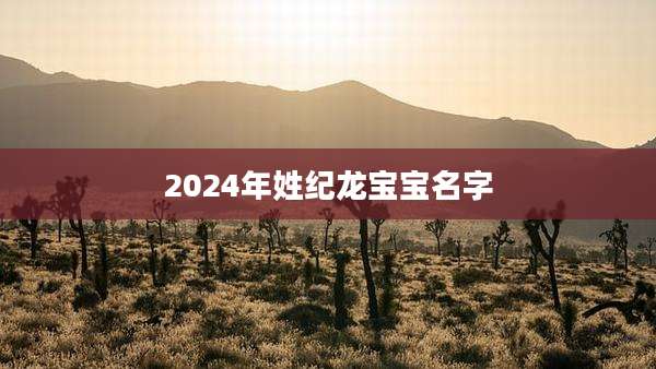 2024年姓纪龙宝宝名字