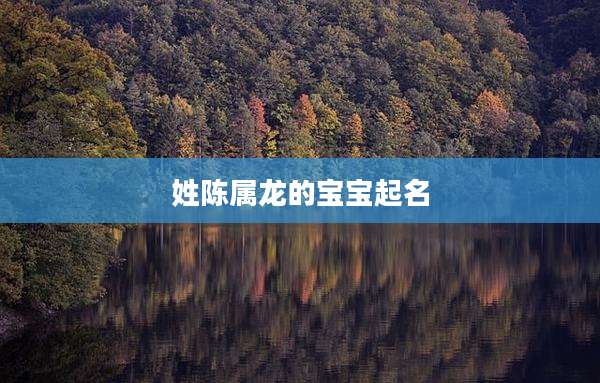 姓陈属龙的宝宝起名