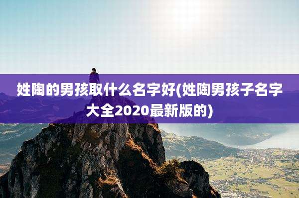 姓陶的男孩取什么名字好(姓陶男孩子名字大全2020最新版的)