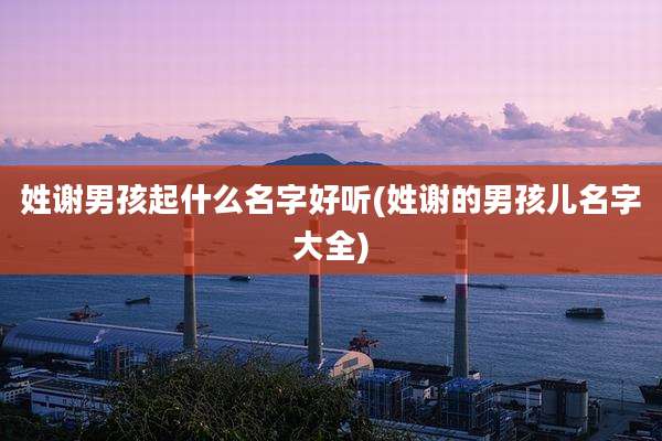 姓谢男孩起什么名字好听(姓谢的男孩儿名字大全)