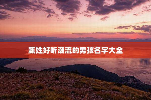 甄姓好听潮流的男孩名字大全