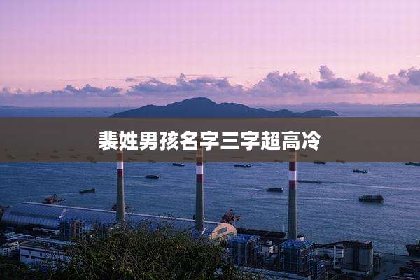 裴姓男孩名字三字超高冷