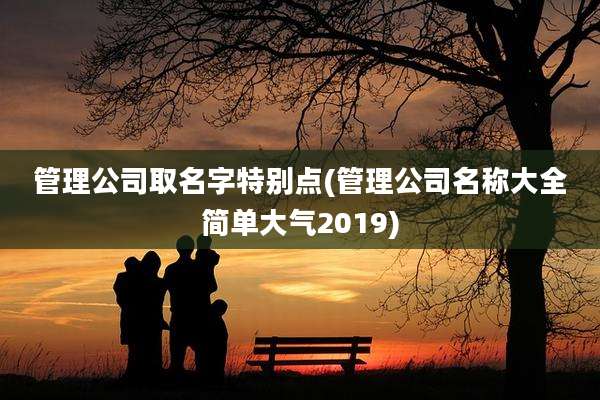 管理公司取名字特别点(管理公司名称大全简单大气2019)
