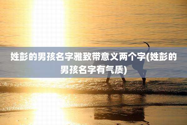 姓彭的男孩名字雅致带意义两个字(姓彭的男孩名字有气质)