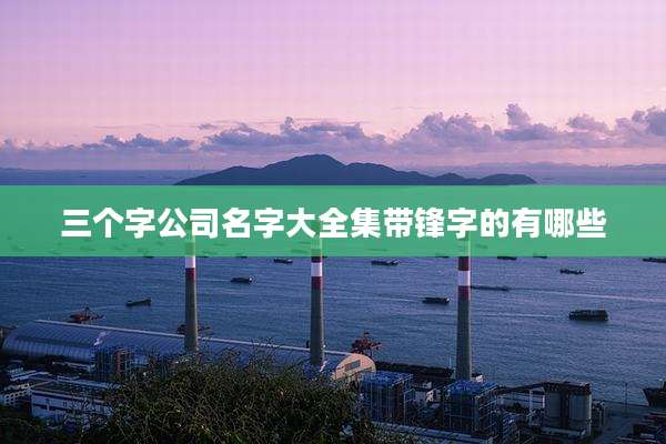 三个字公司名字大全集带锋字的有哪些