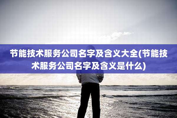 节能技术服务公司名字及含义大全(节能技术服务公司名字及含义是什么)