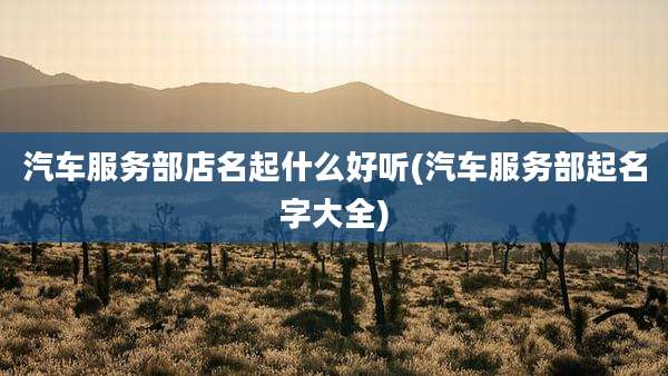 汽车服务部店名起什么好听(汽车服务部起名字大全)