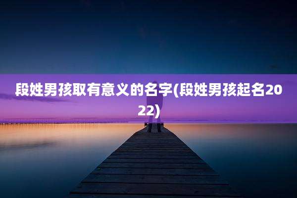 段姓男孩取有意义的名字(段姓男孩起名2022)