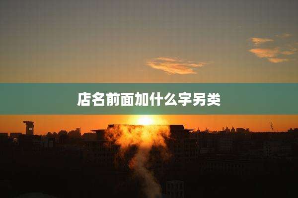 店名前面加什么字另类