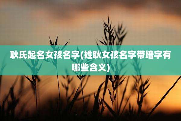 耿氏起名女孩名字(姓耿女孩名字带培字有哪些含义)