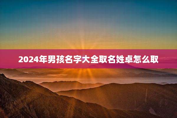 2024年男孩名字大全取名姓卓怎么取