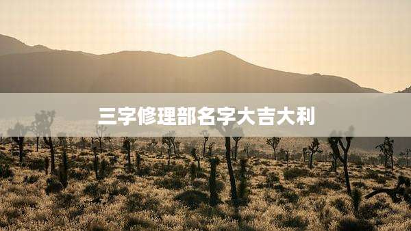 三字修理部名字大吉大利