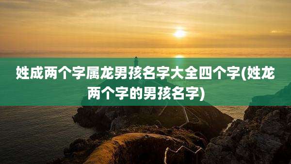 姓成两个字属龙男孩名字大全四个字(姓龙两个字的男孩名字)