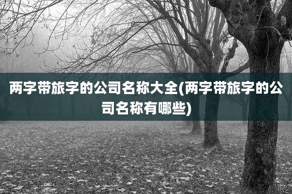 两字带旅字的公司名称大全(两字带旅字的公司名称有哪些)