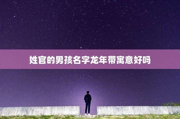 姓官的男孩名字龙年带寓意好吗