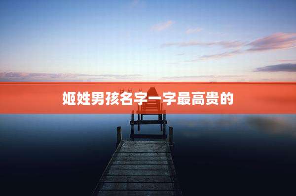 姬姓男孩名字一字最高贵的