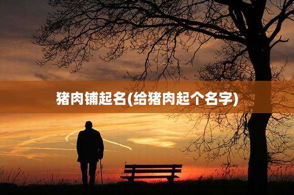 猪肉铺起名(给猪肉起个名字)