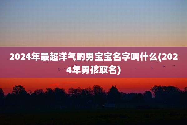 2024年最超洋气的男宝宝名字叫什么(2024年男孩取名)