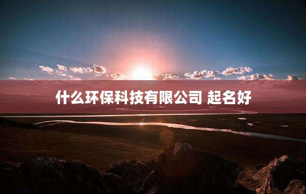 什么环保科技有限公司 起名好