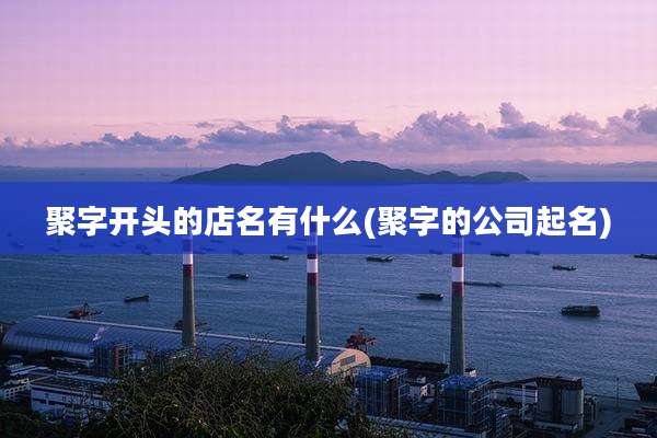 聚字开头的店名有什么(聚字的公司起名)