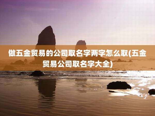 做五金贸易的公司取名字两字怎么取(五金贸易公司取名字大全)