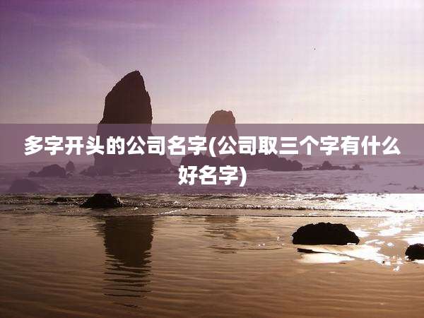 多字开头的公司名字(公司取三个字有什么好名字)