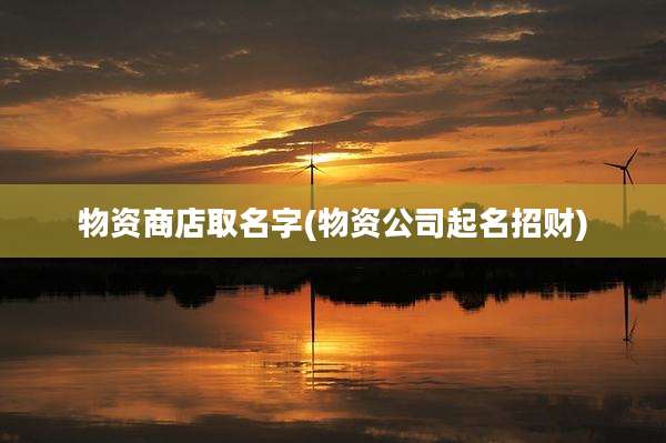 物资商店取名字(物资公司起名招财)