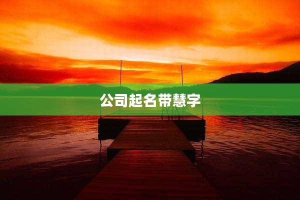 公司起名带慧字