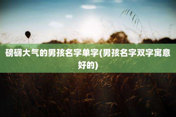 磅礴大气的男孩名字单字(男孩名字双字寓意好的)