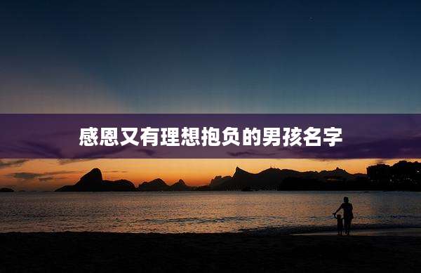 感恩又有理想抱负的男孩名字