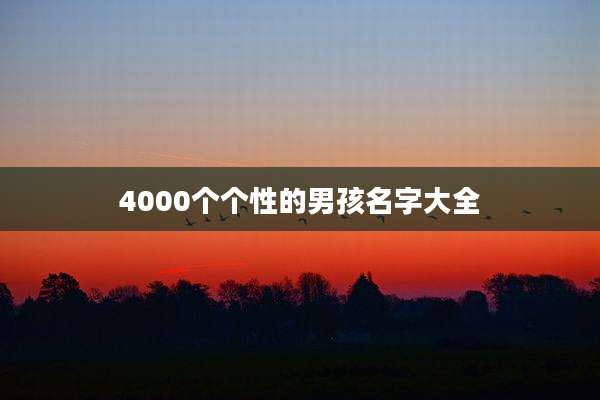 4000个个性的男孩名字大全