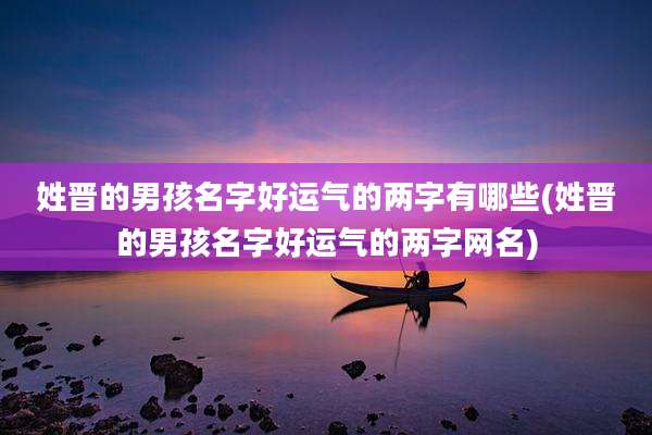 姓晋的男孩名字好运气的两字有哪些(姓晋的男孩名字好运气的两字网名)