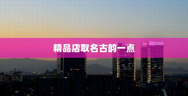 精品店取名古韵一点