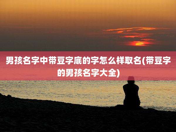 男孩名字中带豆字底的字怎么样取名(带豆字的男孩名字大全)