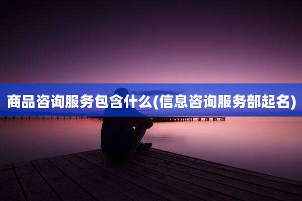 商品咨询服务包含什么(信息咨询服务部起名)