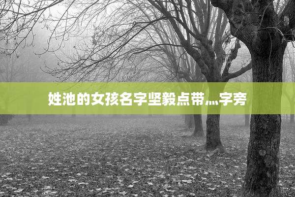 姓池的女孩名字坚毅点带灬字旁
